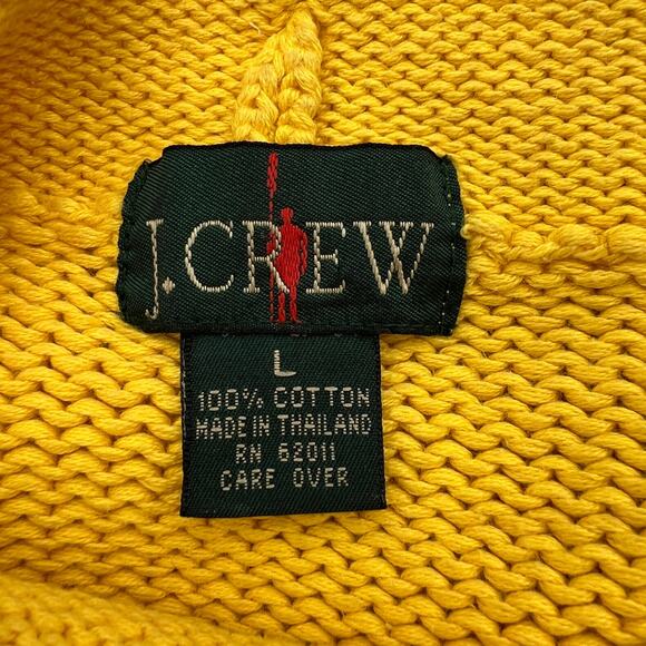 Vintage 1988 J. Crew Cotton Rollneck Sweater Yellow Turtleneck Unisex - Picture 4 of 9